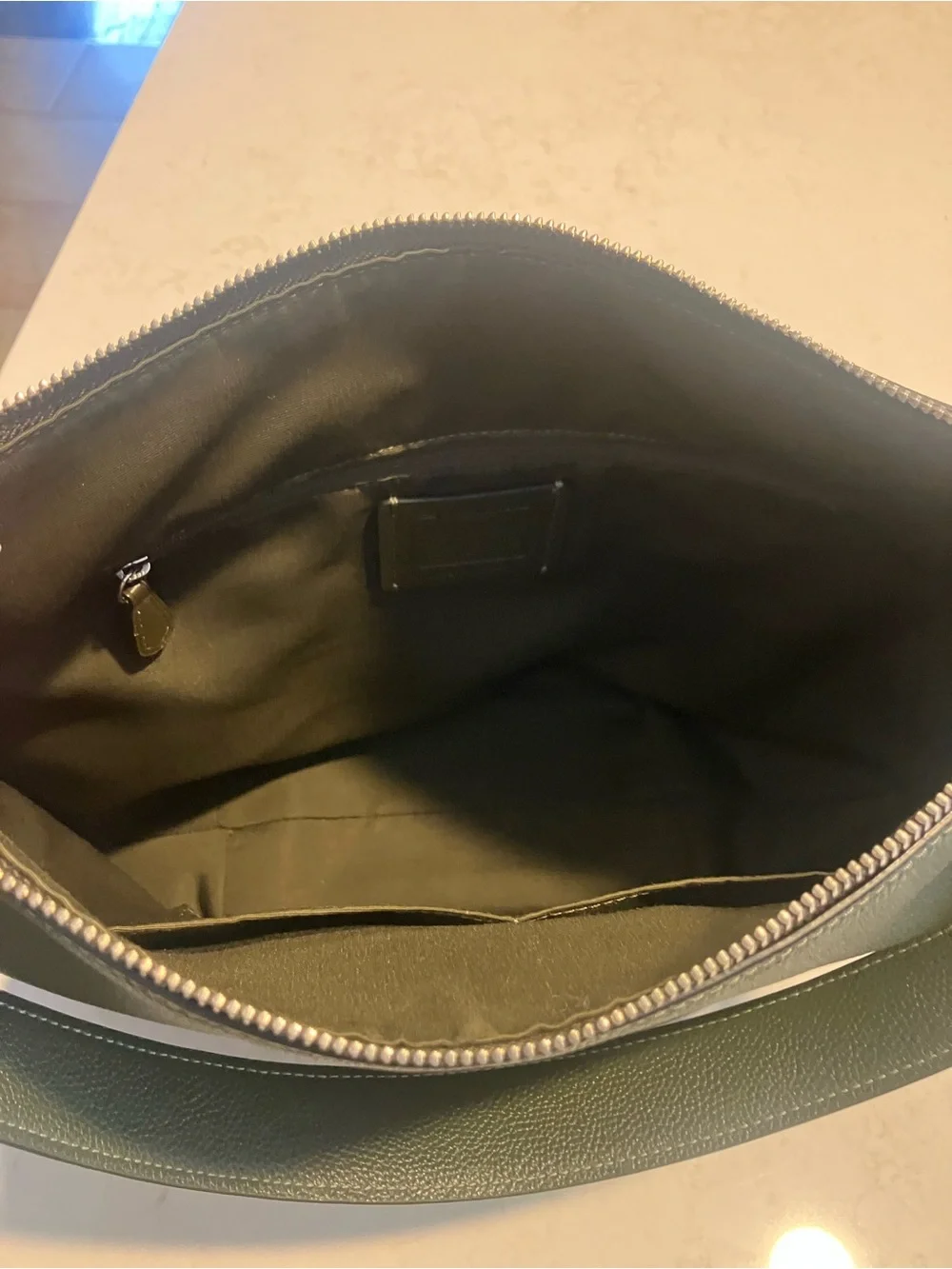 Coach Skylar Cargo Green Pebbled Leather Hobo Shoulder Bag